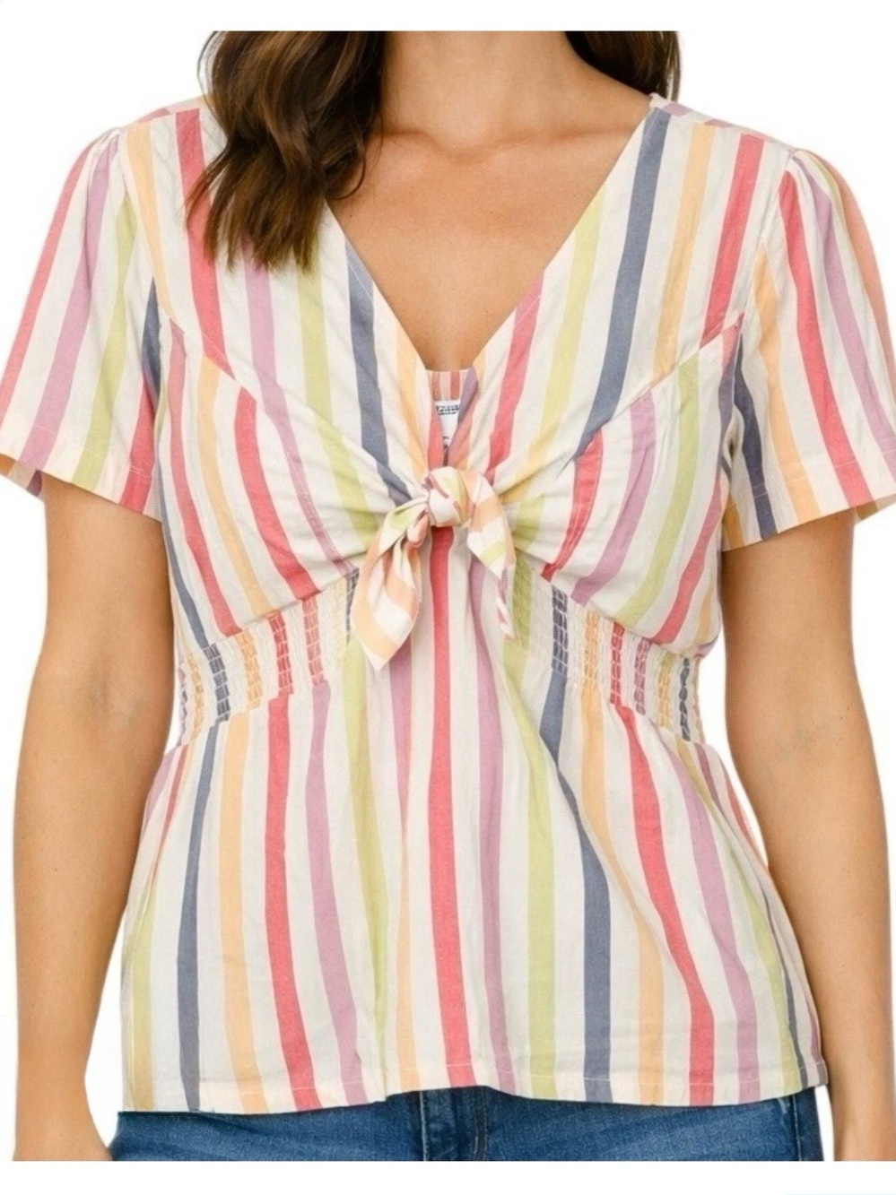Old Navy Knot-Front Striped Top